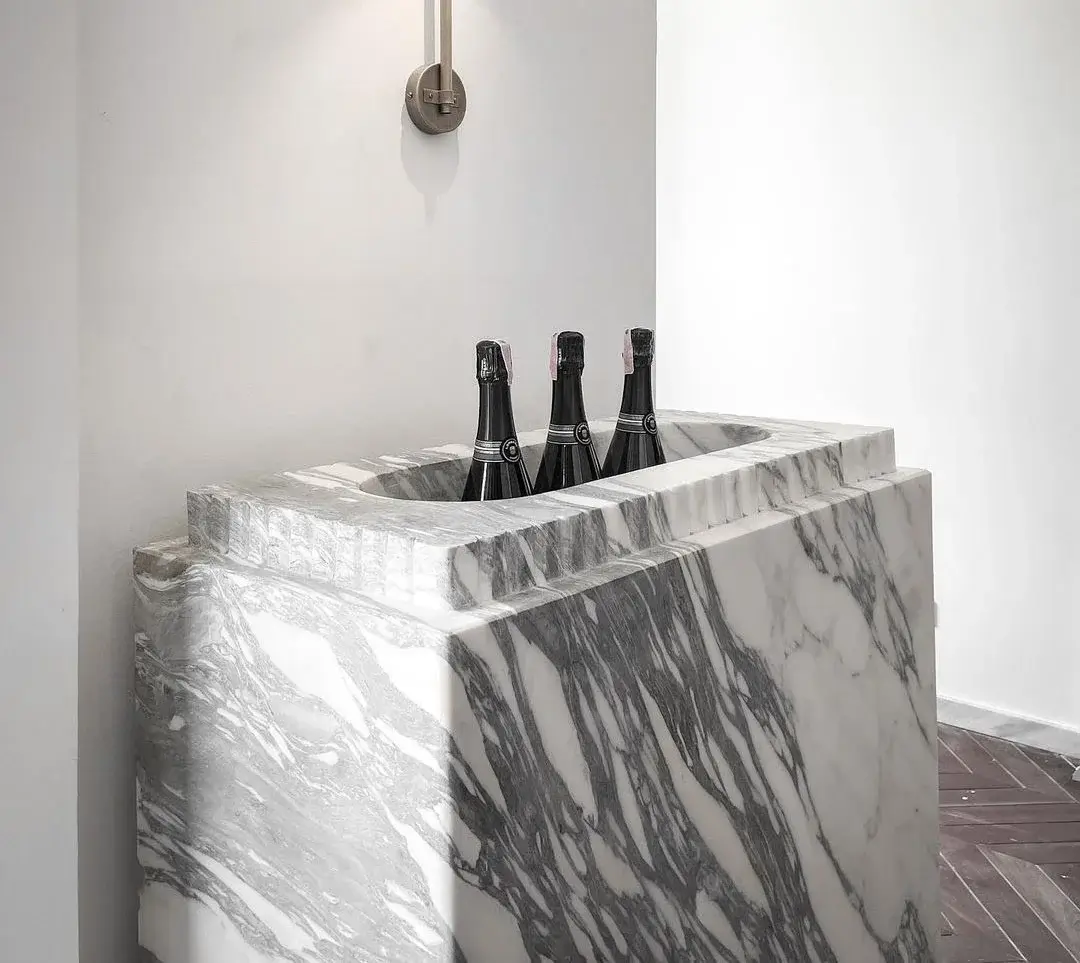 Arabescato marble wine cooler
