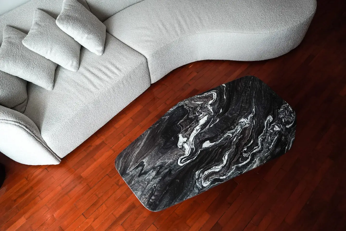 Rosso Luana Marble Coffee Table