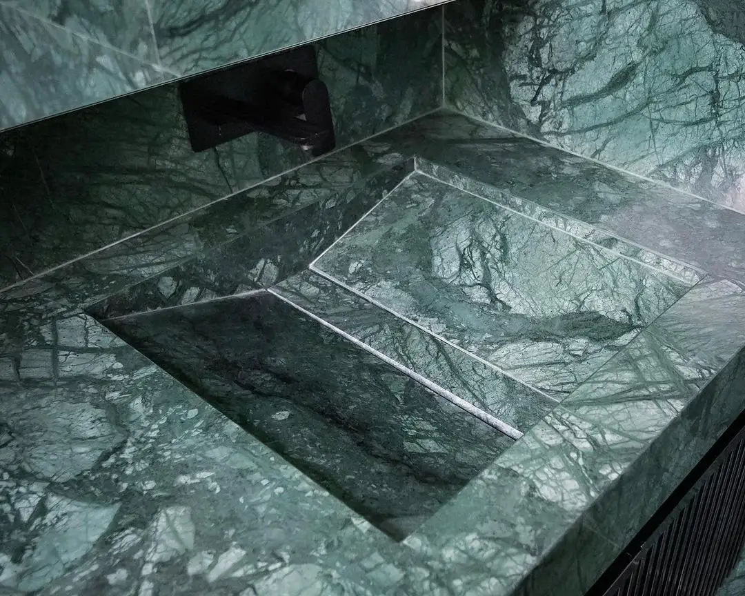 Italian Green Marble Washbasin