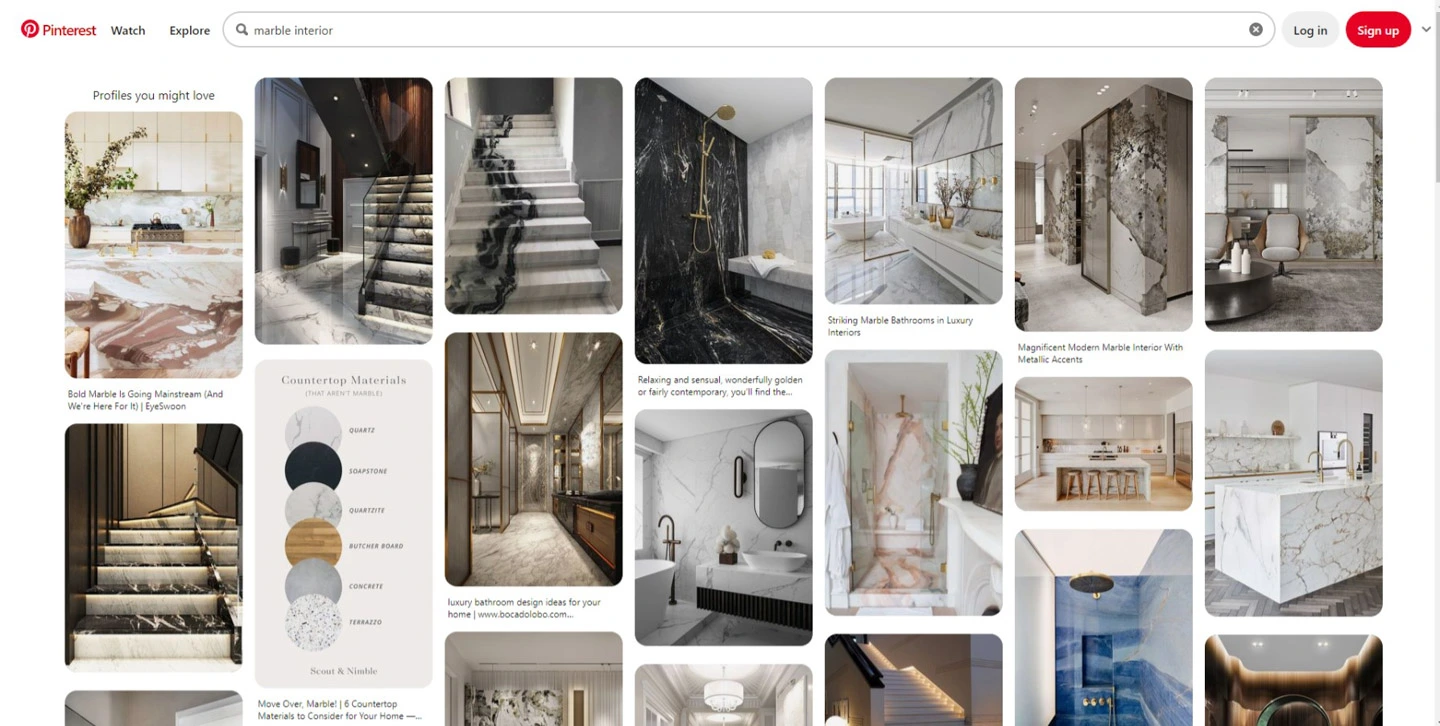 Marble Interior search on Pinterest